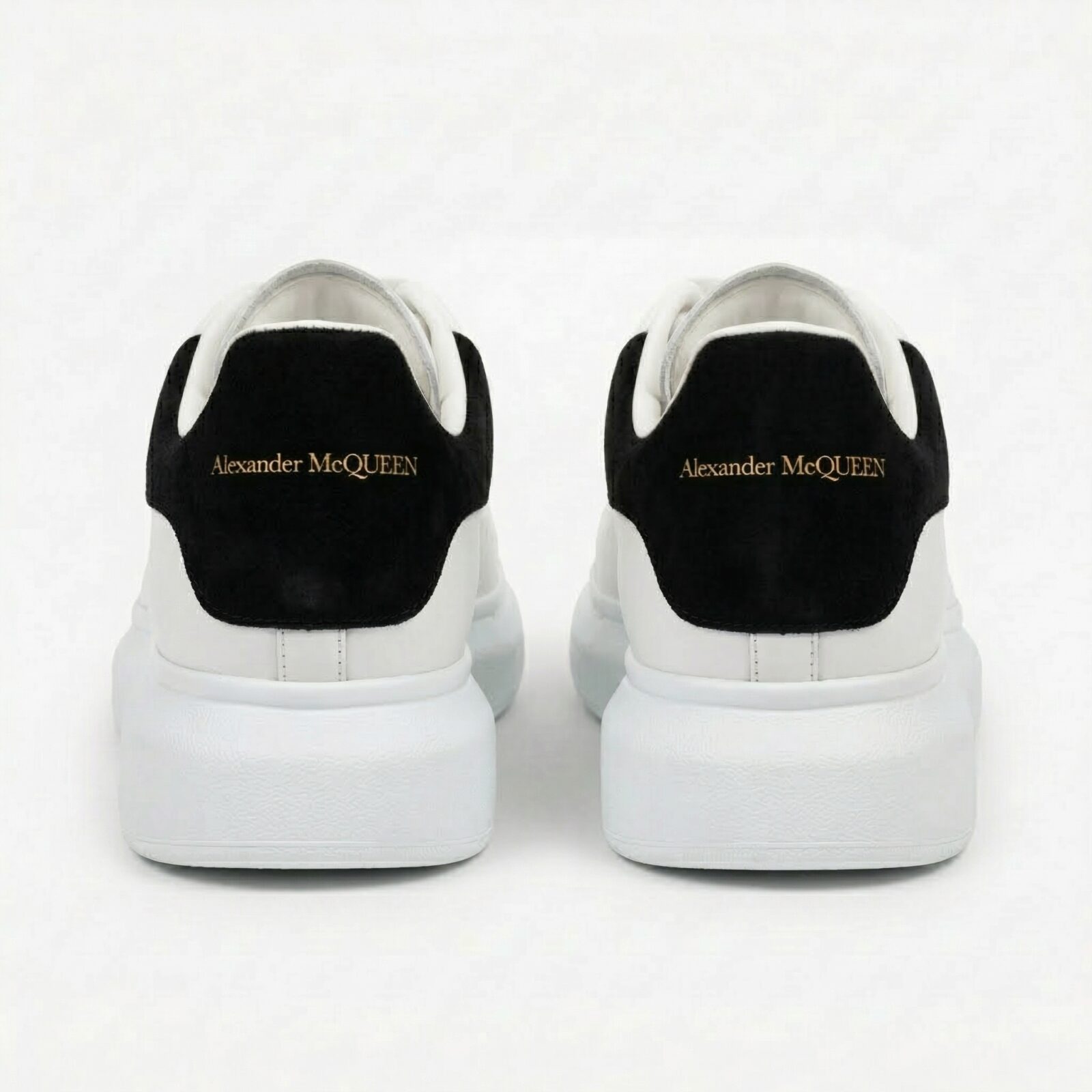 Alexander McQueen Wide Sole Sneakers Back View Gold Logo - SHUZAR Egypt
