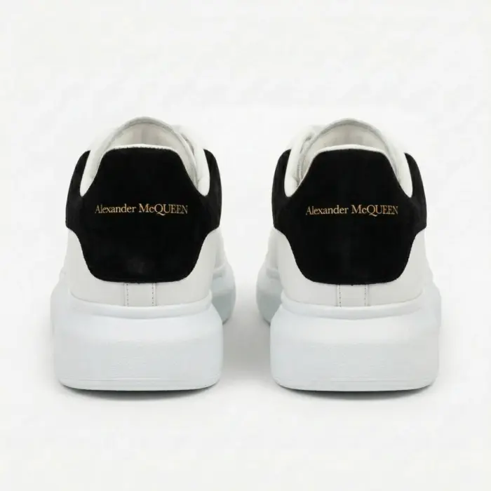 Alexander McQueen Wide Sole Sneakers Back View Gold Logo - SHUZAR Egypt