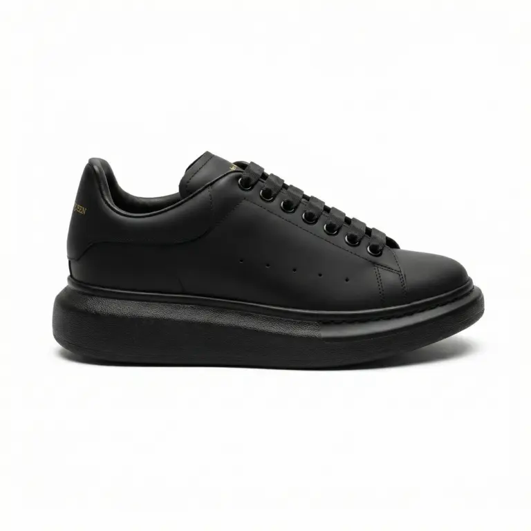 Alexander McQueen Oversized Black Sneakers Side View - SHUZAR Egypt