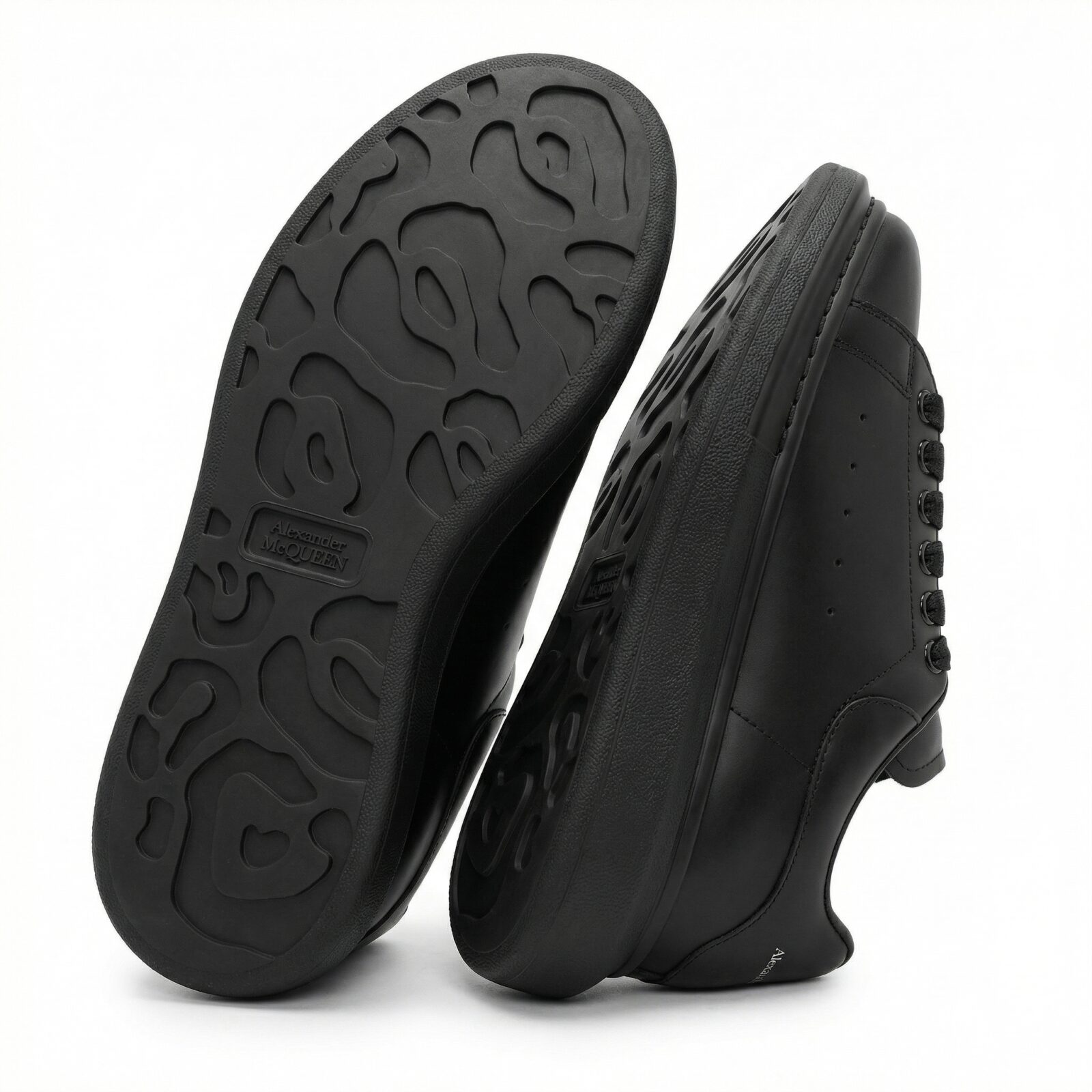 Alexander McQueen Oversized Black Sneakers Sole View - SHUZAR Egypt