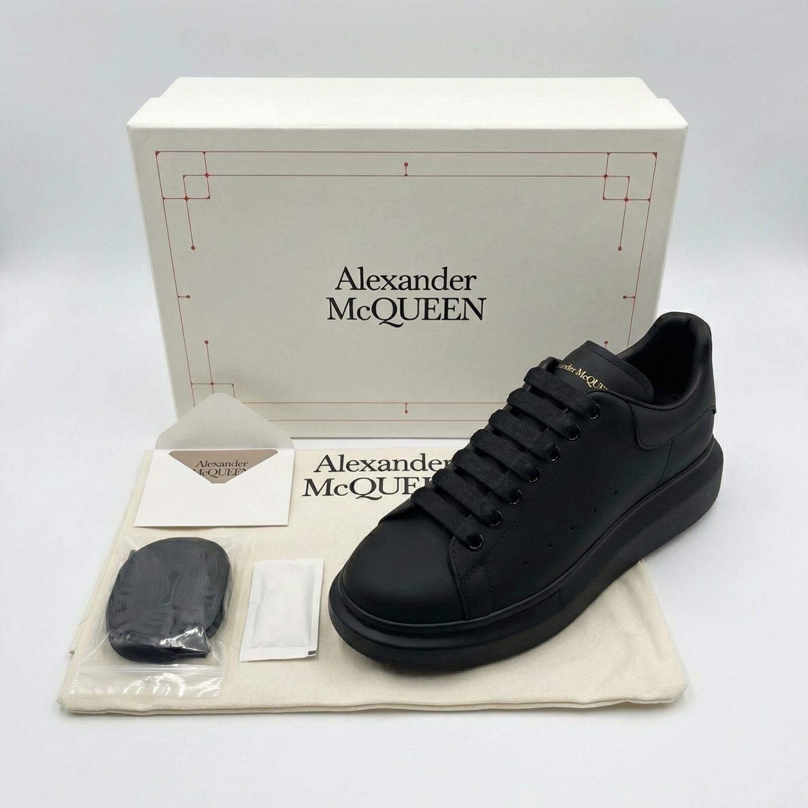 Alexander McQueen Oversized Black Sneakers with Original Box - SHUZAR Egypt